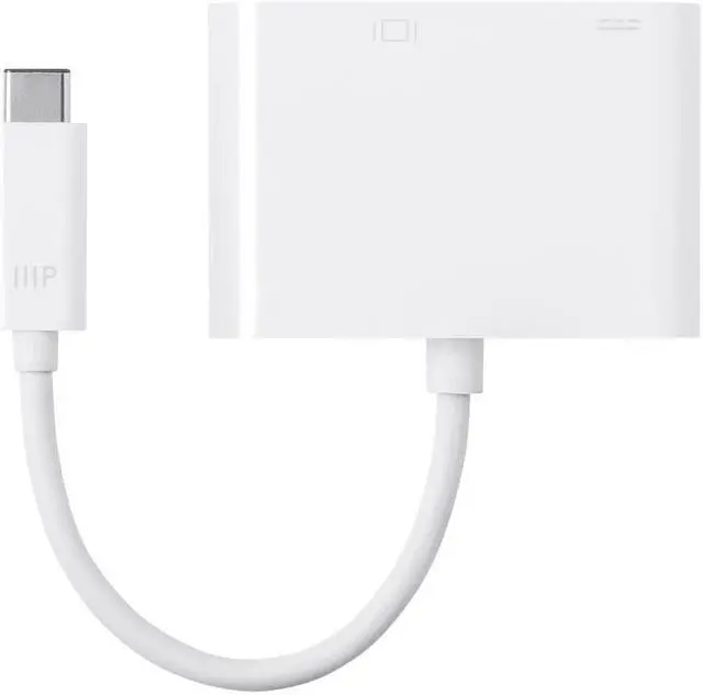 Alt view image 2 of 8 - Monoprice USB-C to DVI and USB-C (F) Dual Port Adapter, Compatible With USB-C Equipped Laptops, Such As The Apple Macbook And Google Chromebook - Select Series
