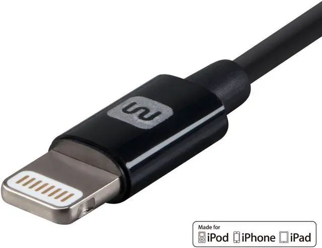 Alt view image 4 of 9 - Monoprice Select Series Apple MFi Certified Lightning to USB Charge & Sync Cable - 3 Feet - Black for iPhone X, 8, 8 Plus, 7, 7 Plus, 6, 6 Plus, 5S