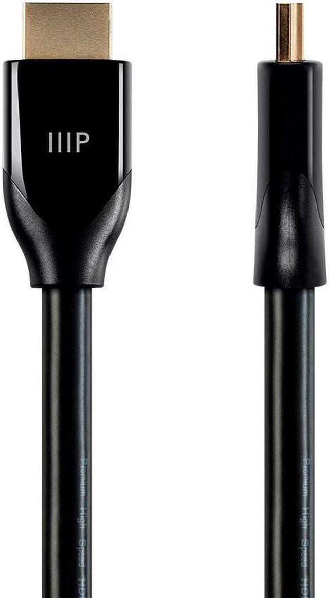 Alt view image 12 of 15 - Monoprice HDMI Cable - 6 Feet - Black| Certified Premium, High Speed, 4K@60Hz, HDR, 18Gbps, 36AWG, YUV, 4:4:4, Compatible with UHD TV and More - Ultra Slim Series