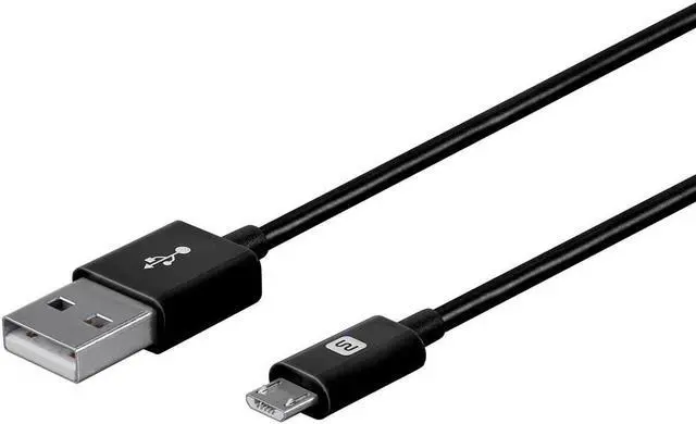 Alt view image 2 of 7 - Monoprice USB-A to Micro B Cable - 3 Feet - Black, Polycarbonate Connector Heads, 2.4A, 22/30AWG - Select Series