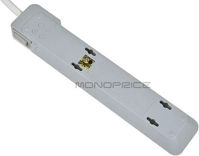 Alt view image 2 of 8 - Monoprice Power & Surge - 6 Outlet Slim Surge Protector Power Strip - 3 Feet - - White | Cord UL Rated 540 Joules With Power/Circuit Breaker Switch