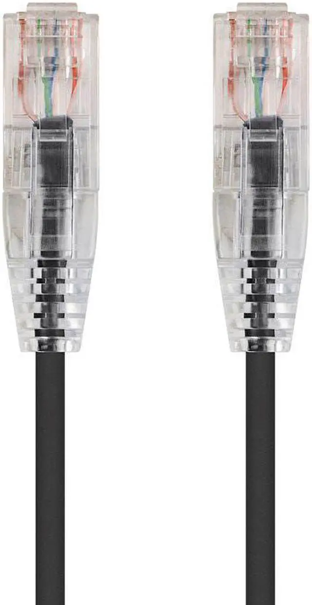 Main image of Monoprice Cat6 Ethernet Patch Cable - 20 Feet - Black | Network Internet Cord - Snagless RJ45 Stranded 550MHz UTP CMR Riser Rated Pure Bare Copper Wire 28AWG - SlimRun Series