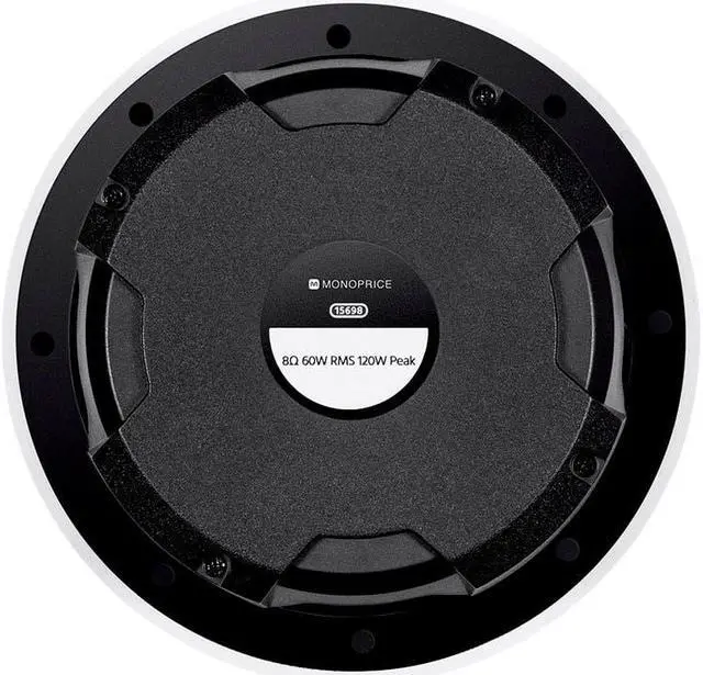 Alt view image 5 of 6 - Monoprice 2-Way Aramid Fiber Back Ceiling Speakers - 6.5 Inch - Black With Covered Crossover (Pair)