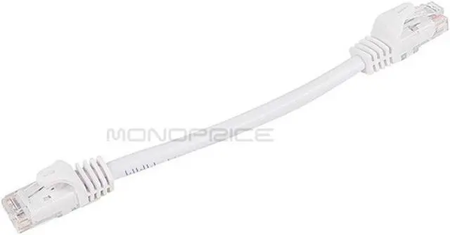 Alt view image 7 of 12 - Monoprice Cat6 Ethernet Patch Cable - 0.5 Feet - White | Network Internet Cord - RJ45, Stranded, 550Mhz, UTP, Pure Bare Copper Wire, 24AWG - Flexboot Series