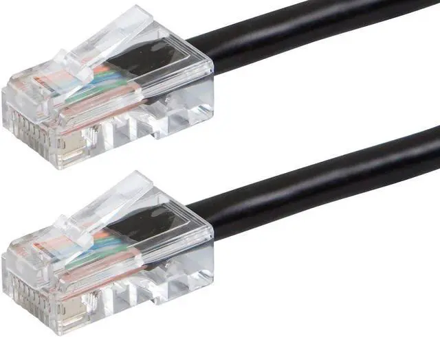 Main image of Monoprice Cat6 Ethernet Patch Cable - 10 Feet - Black | Network Internet Cord - RJ45, Stranded, 550Mhz, UTP, Pure Bare Copper Wire, 24AWG - Zeroboot Series