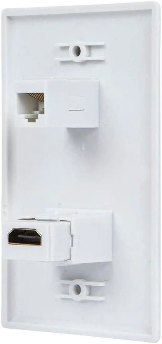 Alt view image 2 of 7 - Monoprice Recessed HDMI Wall Plate, with 1* HDMI F/F Adapter & 1*RJ45 Cat5e Coupler