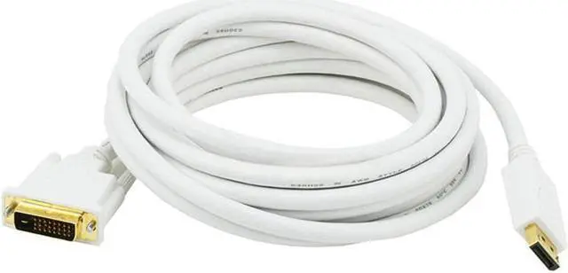 Main image of Monoprice DisplayPort to DVI Cable - 15 Feet - White | 28AWG, Pure Copper Cores