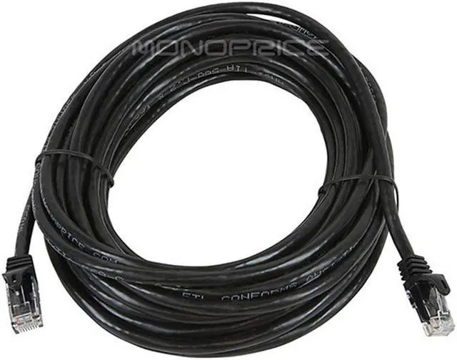 Alt view image 6 of 10 - Monoprice Cat6 Ethernet Patch Cable - 25 Feet - Black | Network Internet Cord - RJ45, Stranded, 550Mhz, UTP, Pure Bare Copper Wire, 24AWG - Flexboot Series