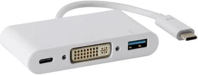 Alt view image 2 of 9 - Monoprice USB-C DVI Multiport Adapter - White, With USB 3.0 Connectivity & Mirror Display Resolutions Up To 1080p @ 60hz - Select Series