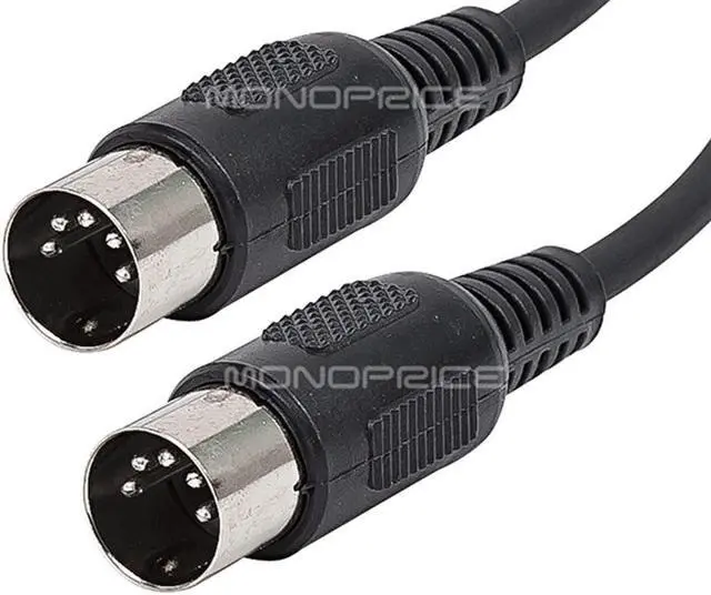 Alt view image 2 of 3 - Monoprice MIDI Cable - 20 Feet - Black | With Keyed 5-pin DIN Connector, Molded Connector Shells