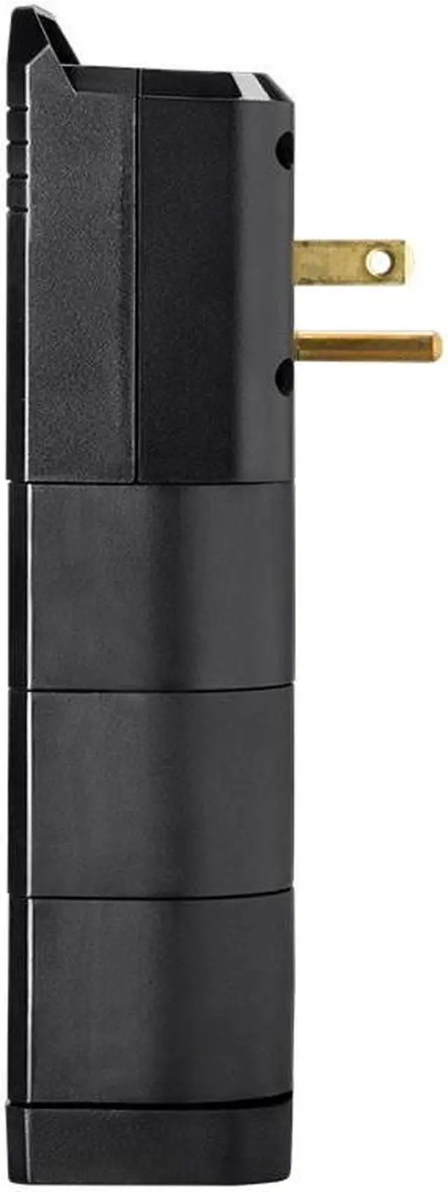 Alt view image 3 of 8 - Monoprice 6 Outlet Rotating Power Surge Protector Wall Tap - Black | UL Rated 2,160 Joules With Grounded And Protected Light Indicator