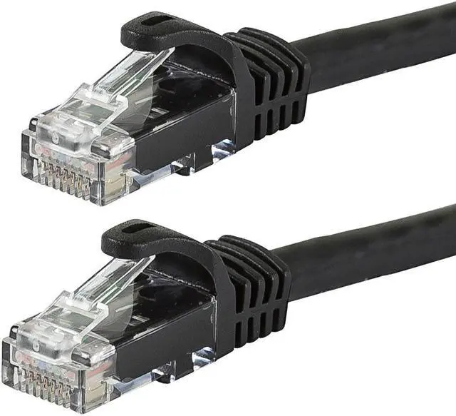 Main image of Monoprice Cat6 Ethernet Patch Cable - 0.5 Feet - Black | Network Internet Cord - RJ45, Stranded, 550Mhz, UTP, Pure Bare Copper Wire, 24AWG - Flexboot Series