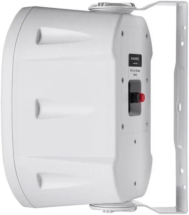 Alt view image 2 of 12 - Monoprice 6.5in Weatherproof 2-Way Speakers with Wall Mount Bracket (Pair White)