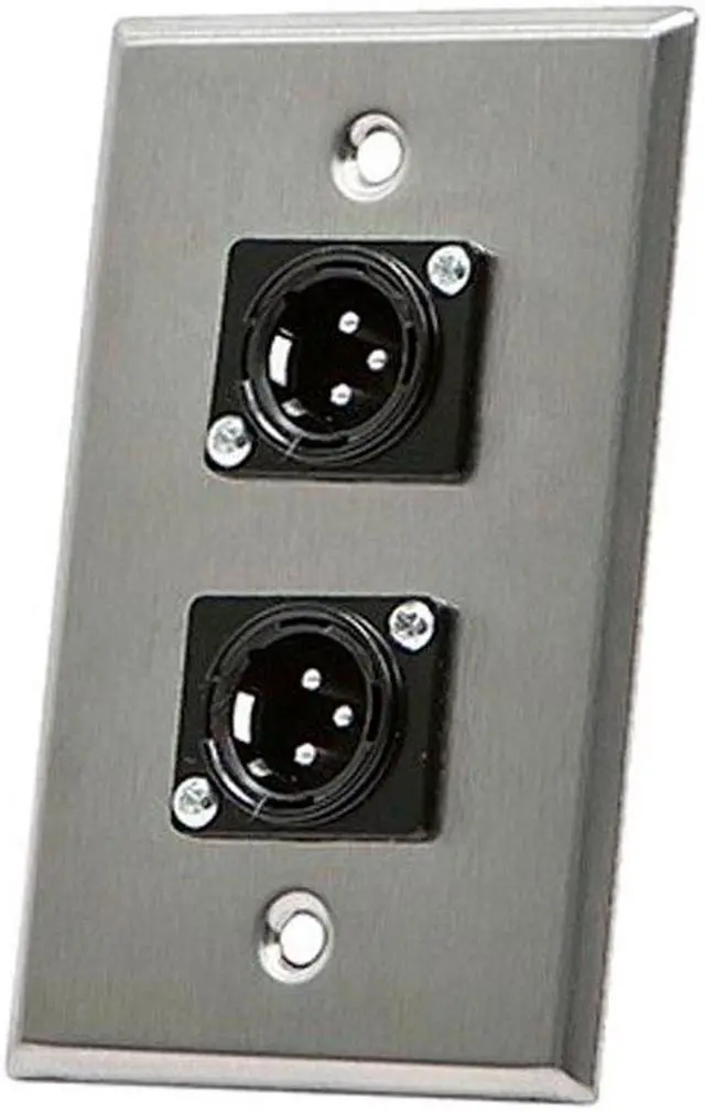 Main image of Monoprice 2-port 3-pin XLR Male Zinc Alloy Wall Plate