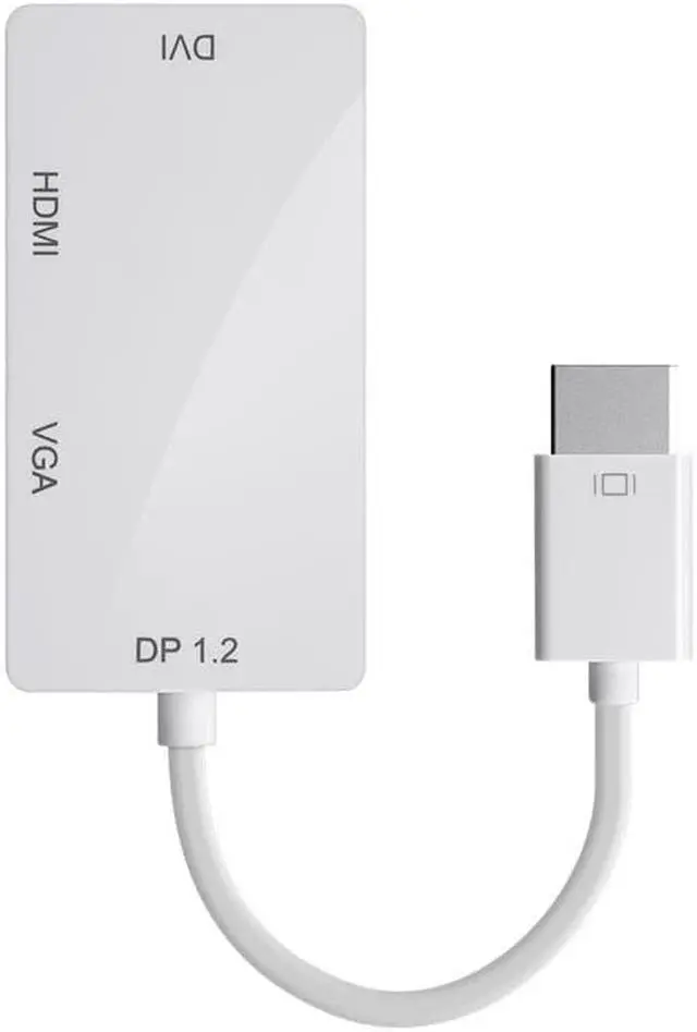 Alt view image 2 of 11 - Monoprice DisplayPort 1.2a to 4K HDMI, Dual Link DVI, and VGA Passive Adapter, White