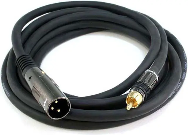Main image of Monoprice 10ft Premier Series XLR Male to RCA Male Cable, 16AWG (Gold Plated)