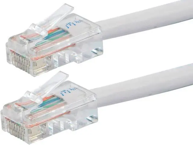 Main image of Monoprice Cat6 Ethernet Patch Cable - 5 Feet - White, RJ45, Stranded, 550Mhz, UTP, Pure Bare Copper Wire, 24AWG - Zeroboot Series