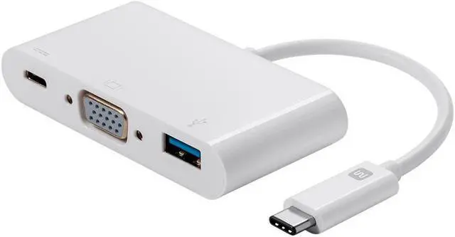 Main image of Monoprice USB-C VGA Multiport Adapter - White, With USB 3.0 Connectivity & Mirror Display Resolutions Up To 1080p @ 60hz - Select Series