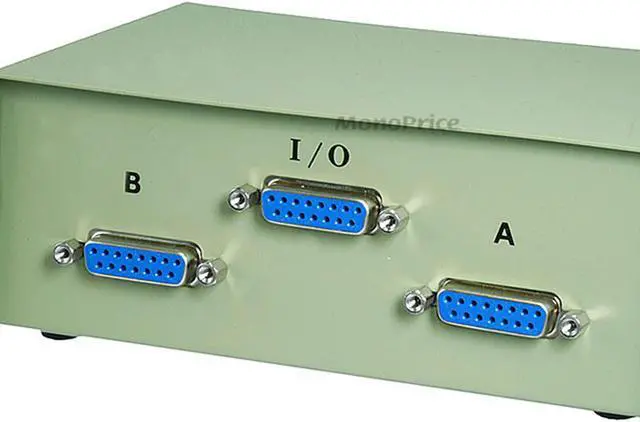 Alt view image 4 of 6 - Monoprice Db15 Ab 2 Way Switch Box
