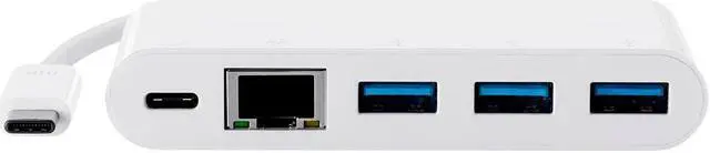Alt view image 3 of 10 - Monoprice Select Series USB-C to 3x USB-A 3.0, Gigabit Ethernet & USB-C (F) Adapter