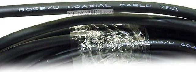 Alt view image 3 of 5 - Monoprice Audio/Video Coaxial Cable - 12 Feet - Black | RG-59U BNC Male/ BNC Male, 75ohm