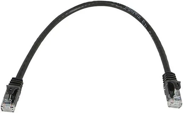 Alt view image 5 of 10 - Monoprice Cat6 Ethernet Patch Cable - 1 Feet - Black | Network Internet Cord - RJ45, Stranded, 550Mhz, UTP, Pure Bare Copper Wire, 24AWG - Flexboot Series