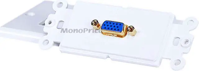 Alt view image 3 of 5 - Monoprice 1-Port SVGA Coupler Female/Female Wall Plate - Gold Plated