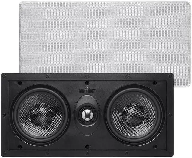 Main image of Monoprice 2-Way Carbon Fiber In-Wall Center Channel Speaker - Dual 5.25 Inch (Single) - Alpha Series