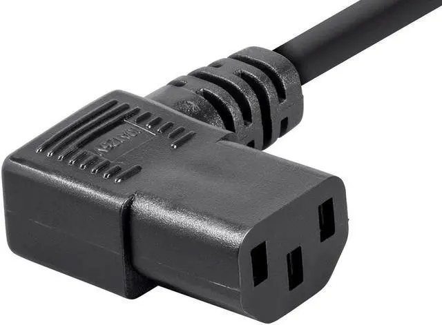 Alt view image 3 of 6 - Monoprice 6ft 16AWG Power Cord w/ 3 Conductor PC Power Connector Socket, 13A (NEMA 5-15P to Right Angle IEC-320-C13)