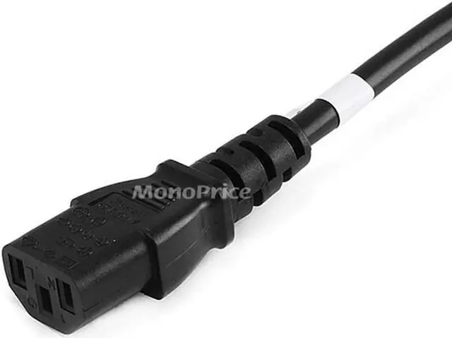 Alt view image 3 of 12 - Monoprice Power Cord - 6 Feet - Black | CEE 7/7 SCHUKO (Europe) to IEC 60320 C13, 18AWG, 5A/1250W, 250V, 3-Prong