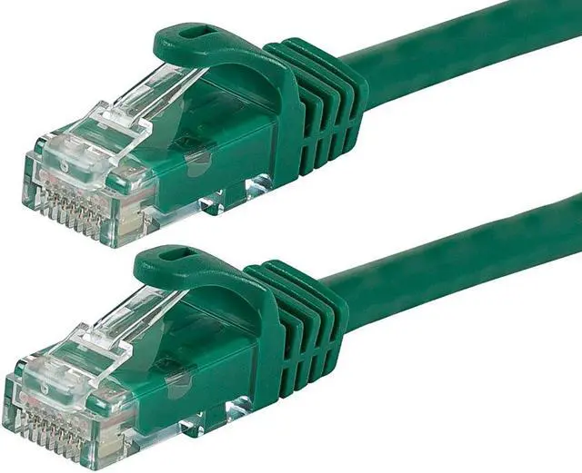 Main image of Monoprice Cat6 Ethernet Patch Cable - 14 Feet - Green | Network Internet Cord - Snagless RJ45, Stranded, 550Mhz, UTP, Pure Bare Copper Wire, 24AWG - Flexboot Series