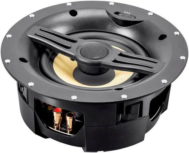 Main image of Monoprice 2-Way Aramid Fiber Back Ceiling Speakers - 6.5 Inch - Black With Covered Crossover (Pair)