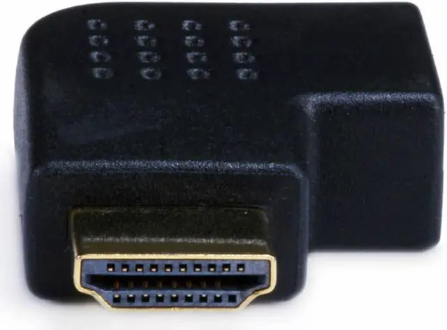 Alt view image 2 of 10 - Monoprice HDMI Right Angle Port Saver Adapter (Male to Female), 90-Degree, Vertical Flat Left
