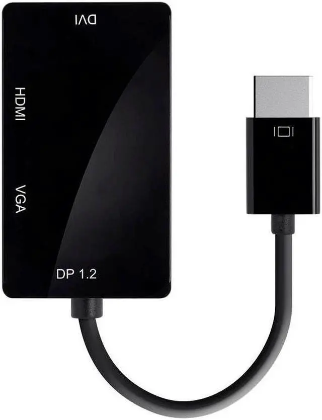 Alt view image 2 of 12 - Monoprice DisplayPort 1.2a to 4K HDMI, Dual Link DVI, and VGA Passive Adapter, Black (112802)