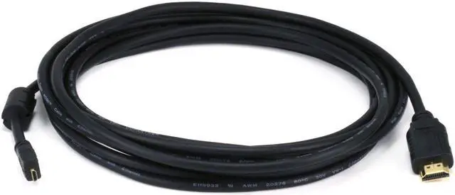 Main image of Monoprice Standard HDMI Cable - 15 Feet - Black | With HDMI Micro Connector, 1080i @ 60Hz, 4.95Gbps, 34AWG