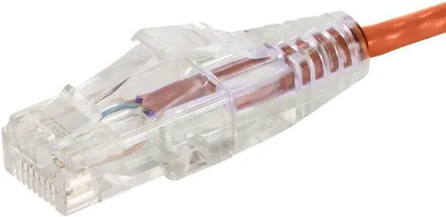Alt view image 3 of 15 - Monoprice Cat6 Ethernet Patch Cable - 14 Feet - Orange | Snagless RJ45 Stranded 550MHz UTP CMR Riser Rated Pure Bare Copper Wire 28AWG - SlimRun Series