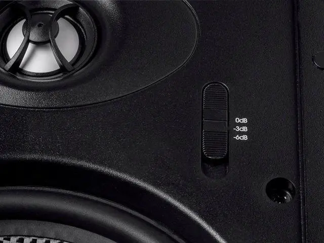 Alt view image 6 of 6 - Monoprice 2-Way Carbon Fiber In-Wall Speakers - 6.5in (Pair) With Paintable Magnetic Grille - Alpha Series