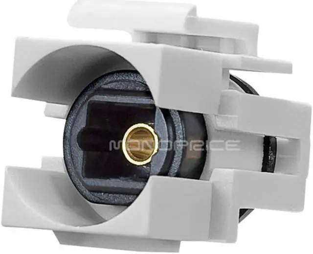 Alt view image 2 of 5 - Monoprice S/PDIF (Toslink) Digital Optical Audio Keystone Jack, Female to Female Coupler, White