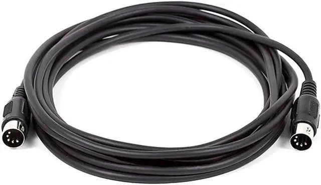 Main image of Monoprice MIDI Cable - 20 Feet - Black | With Keyed 5-pin DIN Connector, Molded Connector Shells