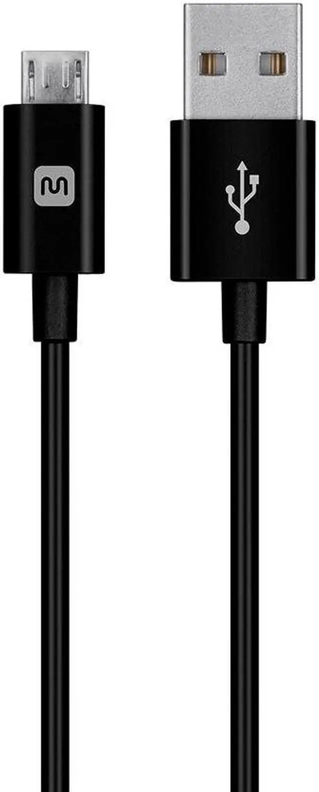 Main image of Monoprice USB-A to Micro B Cable - 6 Feet - Black, Polycarbonate Connector Heads, 2.4A, 22/30AWG - Select Series