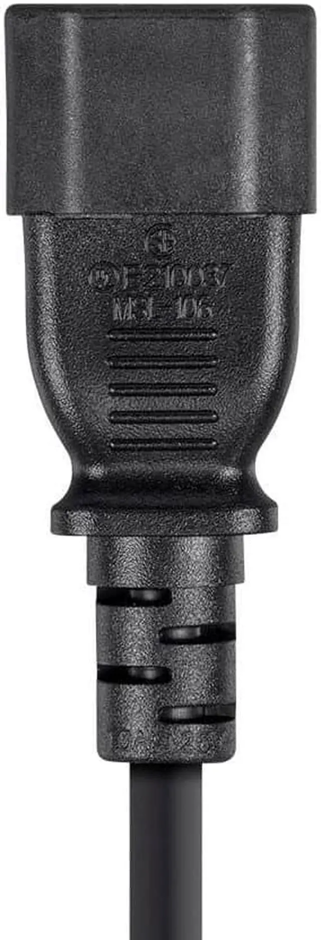 Alt view image 5 of 7 - Monoprice Power Adapter Cord Cable - 1 Feet | (IEC-320-C14 to NEMA 5-15R), 18AWG, 10A