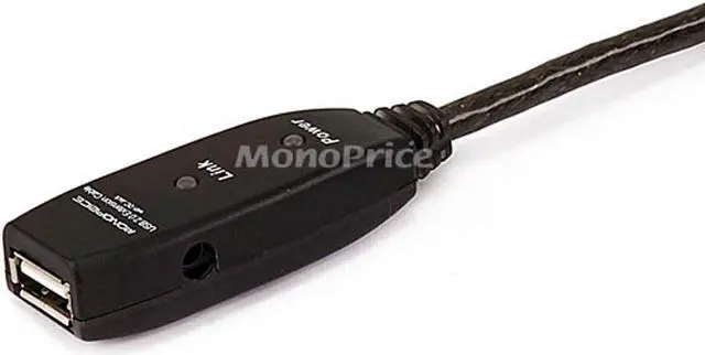 Alt view image 7 of 8 - Monoprice USB 2.0 Extension Cable - 82 Feet - Black | USB Type-A Male to USB Type-A Female, Active, 26/22AWG, Repeater, Kinect & PS3 Move Compatible