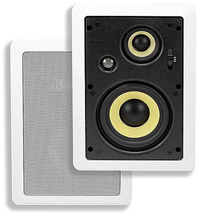 Main image of Monoprice 3-Way Aramid Fiber In-Wall Speakers - 6.5 Inch (Pair) Titanium Silk Dome Tweeters - Caliber Series
