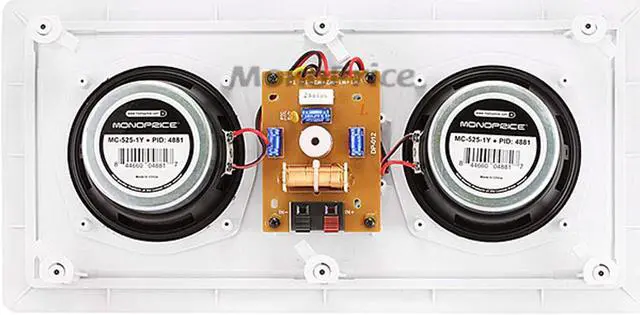 Alt view image 4 of 9 - Monoprice Aramid Fiber In-Wall Center Channel Speaker - Dual 5.25 Inch (Single) With Titanium Tweeters - Caliber Series