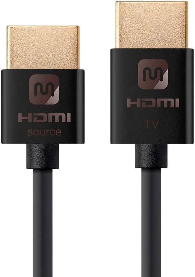Alt view image 4 of 17 - Monoprice HDMI Cable - 6 Feet - Black | High Speed, Active Chipset, 4K@60Hz, HDR, 18Gbps, 36AWG, YUV 4:4:4 , Compatible with UHD TV and More - Ultra Slim Series