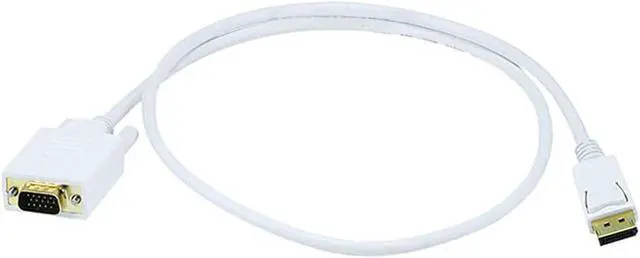 Main image of Monoprice 3ft Gold Plated 28AWG DisplayPort to VGA Cable - White