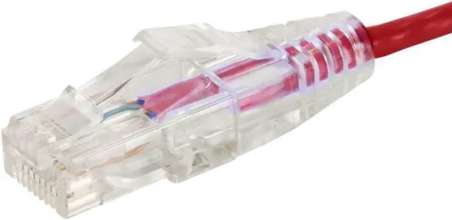 Alt view image 3 of 8 - Monoprice Cat6 Ethernet Patch Cable - 0.5 Feet - Red | Snagless RJ45 Stranded 550MHz UTP CMR Riser Rated Pure Bare Copper Wire 28AWG - SlimRun Series