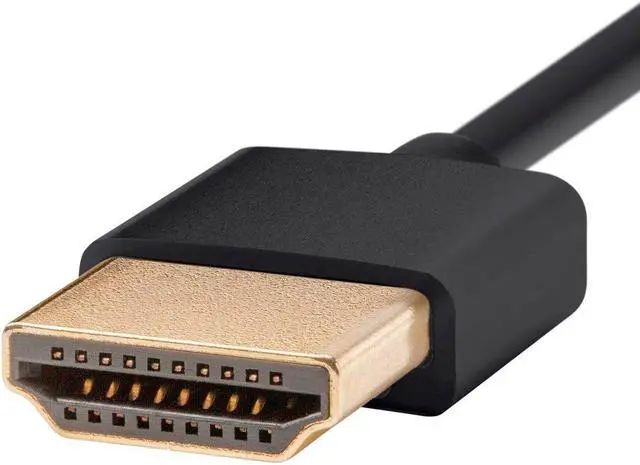 Alt view image 3 of 5 - Monoprice HDMI High Speed Cable - 4 Feet - Black, 4K@60Hz, HDR, 18Gbps, 36AWG, YUV 4:4:4 - Ultra Slim Series