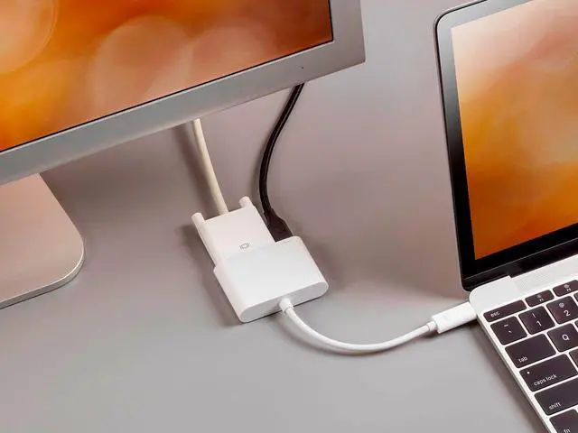 Alt view image 4 of 8 - Monoprice USB-C to DVI and USB-C (F) Dual Port Adapter, Compatible With USB-C Equipped Laptops, Such As The Apple Macbook And Google Chromebook - Select Series