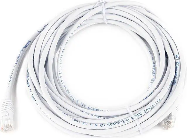 Alt view image 5 of 17 - Monoprice Cat5e Ethernet Patch Cable - 25 Feet - White | Network Internet Cord - RJ45, Stranded, 350Mhz, UTP, Pure Bare Copper Wire, 24AWG